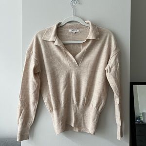 Madewell oatmeal polo sweater